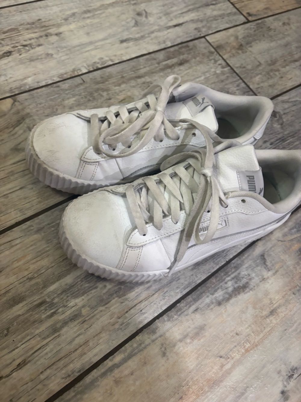 Puma White Low-Top Lace-Up Sneakers